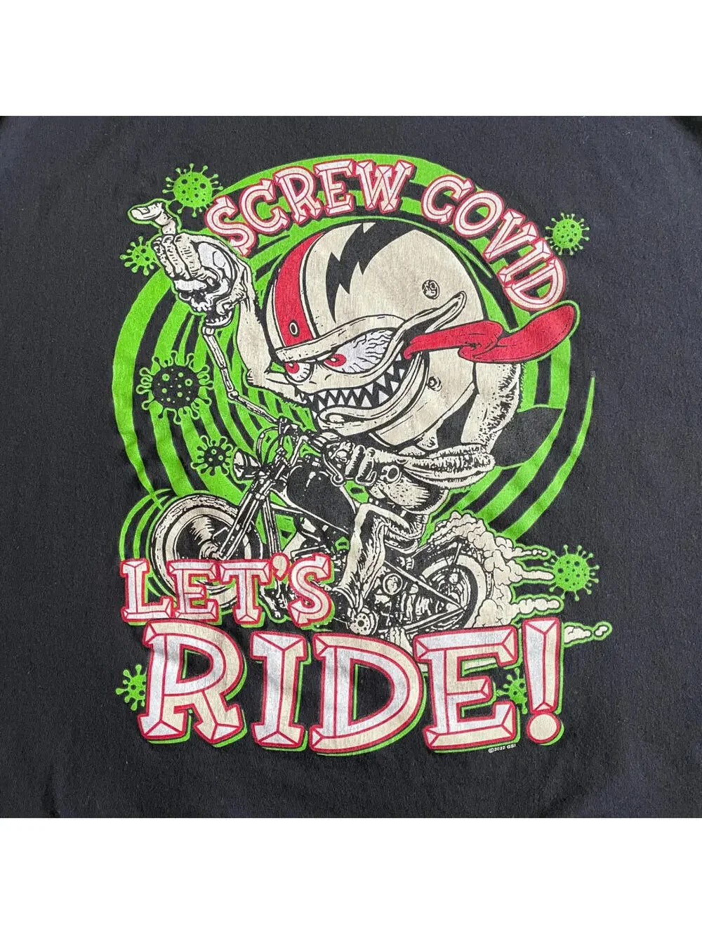 Hot Leathers Shirt Mens XL Screw Covid Lets Ride Biker Motorcycle Graphic Tee